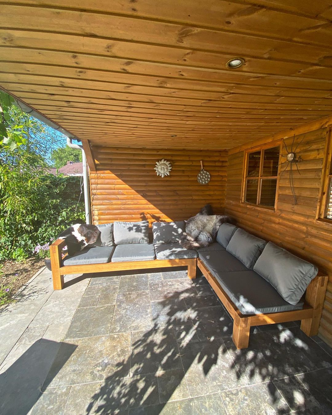 Eiken houten longue bank 1