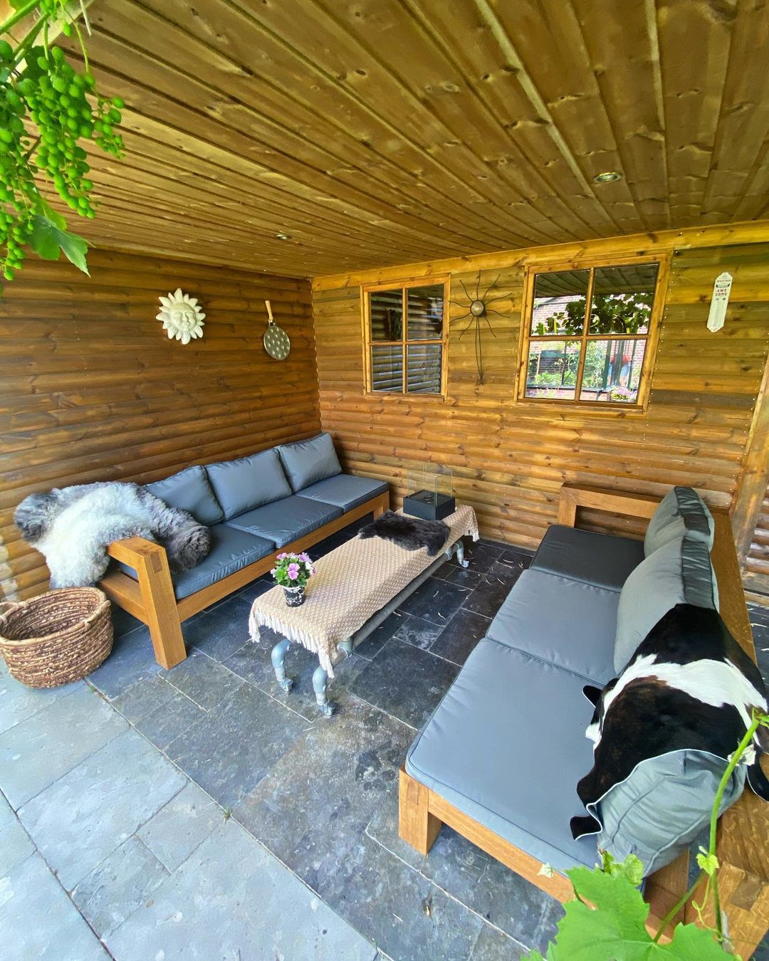 Eiken houten longue bank 1