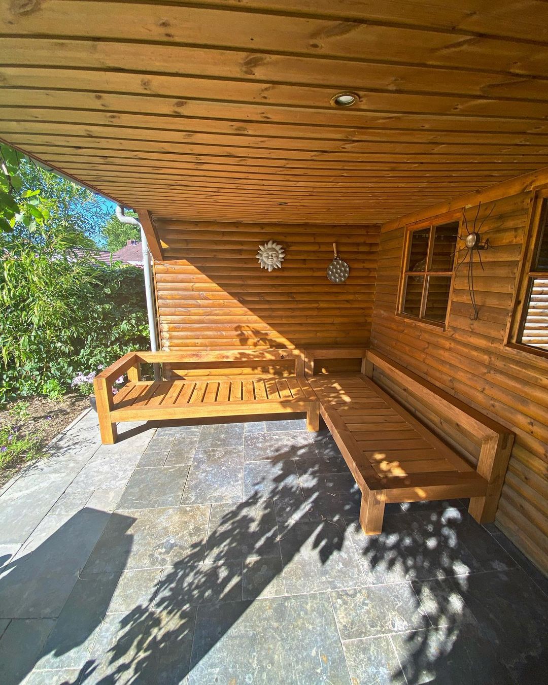 Eiken houten longue bank 1