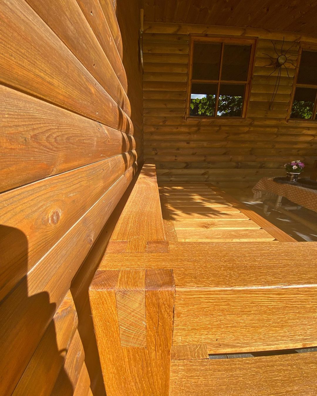 Eiken houten longue bank 1