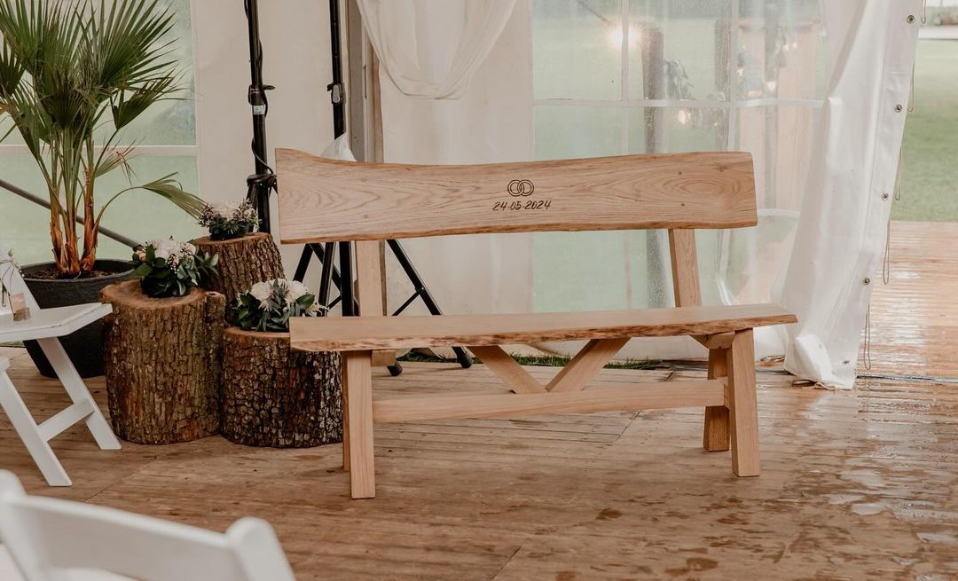 eikenhouten trouwbankje 1