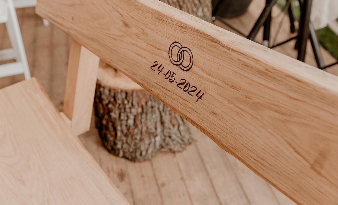 eikenhouten trouwbankje 1